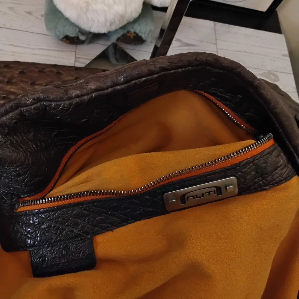 Nuti Sevillana Ostrich Leather Hobo Handbag